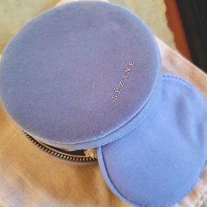 Sezane Blue Jewellry Box with Coordinating Pouch